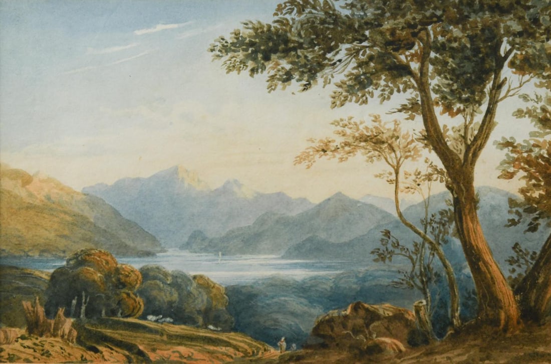 John Varley OWS (1778-1842): John Varley OWS (1778-1842) Mount Snowdon from Harlech pencil and watercolour heightened with white and gum arabic with scratching out 15 x 23cm