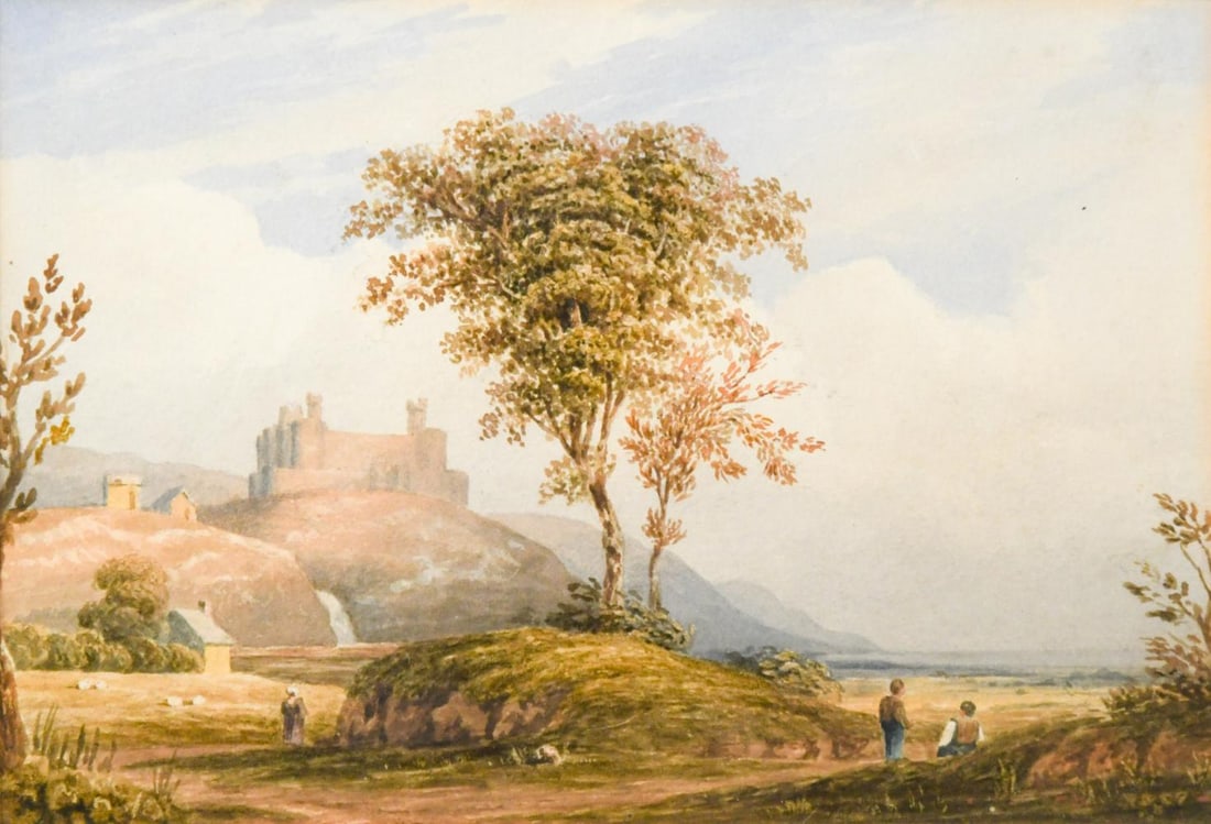 John Varley OWS (1778-1842): John Varley OWS (1778-1842) Harlech Castle watercolour heightened with white and gum arabic 13.5 x 20cm
