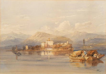 William Leighton Leitch (1804-1883): William Leighton Leitch (1804-1883) An Italian lake landscape signed with monogram and dated 1841 lower right watercolour 24 x 35cm 39 x 49cm framed