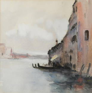 Hercules Brabazon Brabazon NEAC (1821-1906): Hercules Brabazon Brabazon NEAC (1821-1906) Venetian scene watercolour 22 x 22cm Provenance: Acquired directly by the vendor's Grandmother from the artist, her Godfather