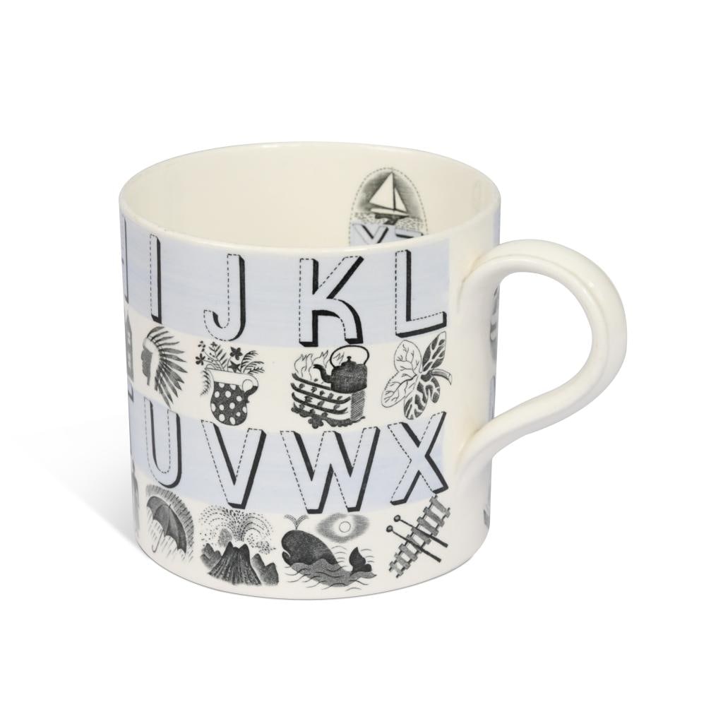 Eric Ravilious for Wedgwood, a 'Nursery Alphabet' mug, 1937, (1 of 6)