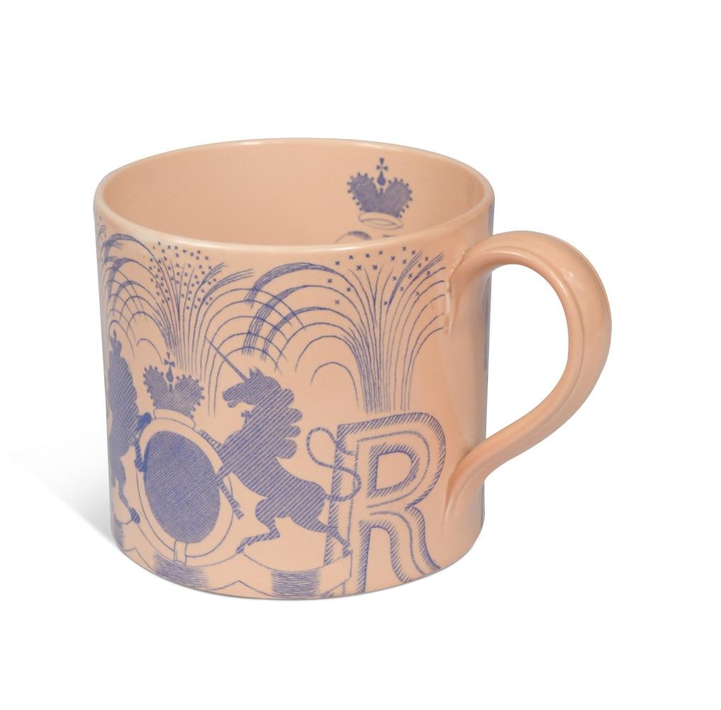 Eric Ravilious for Wedgwood, a George VI commemorative coronation mug, 1937, (1 of 5)