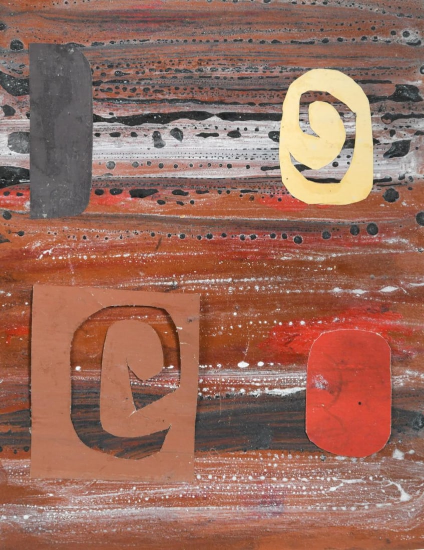 § Attributed to John Piper OM, CH ( 1903-1992): § Attributed to John Piper OM, CH ( 1903-1992) a group of seven designs for windows mixed media and collage the largest 18 x 15.5cm Provenance: Acquired from Tony Manzaroli by the present owner.