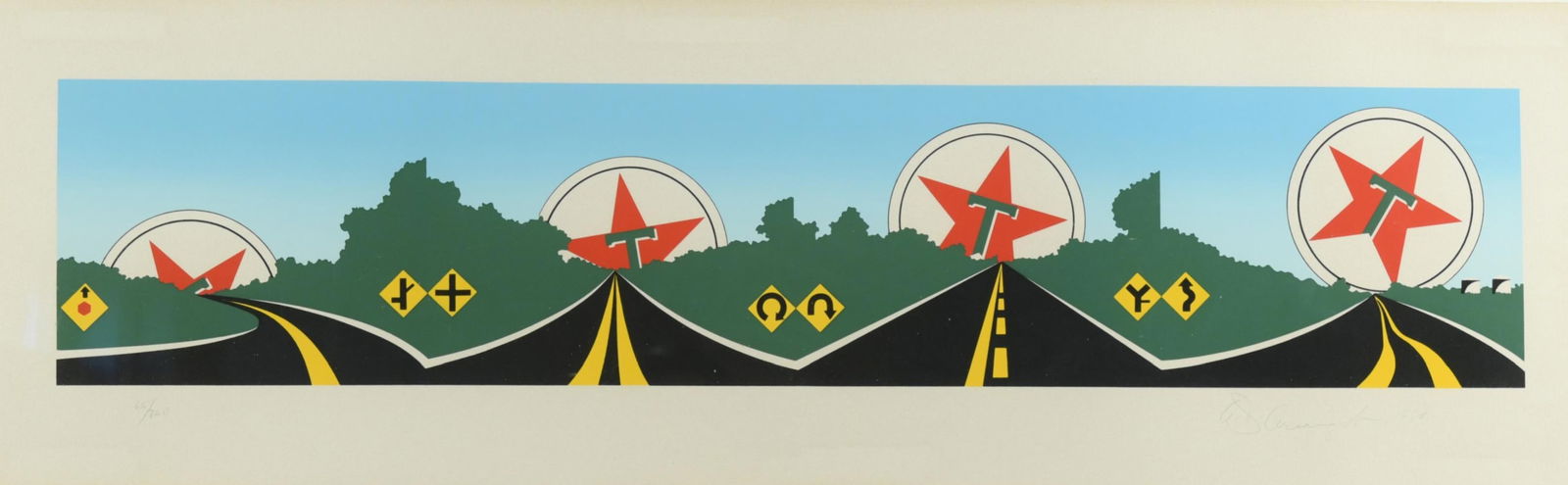 Allan D'Arcangelo (1930-1998): Allan D'Arcangelo (1930-1998) Morning Star (Texico) signed and dated 'D'Arcangelo 80' (lower right); numbered 65/250 screenprint 117 x 35cm