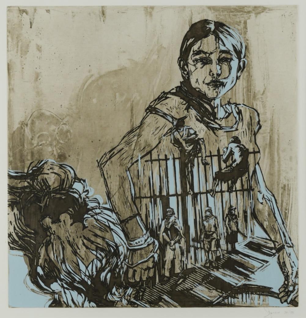 Caledonia Curry (1977-) AKA Swoon: Caledonia Curry (1977-) AKA Swoon Argentina, 2008 signed 'Swoon' (lower right); numbered 94/95 screenprint 60 x 58cm