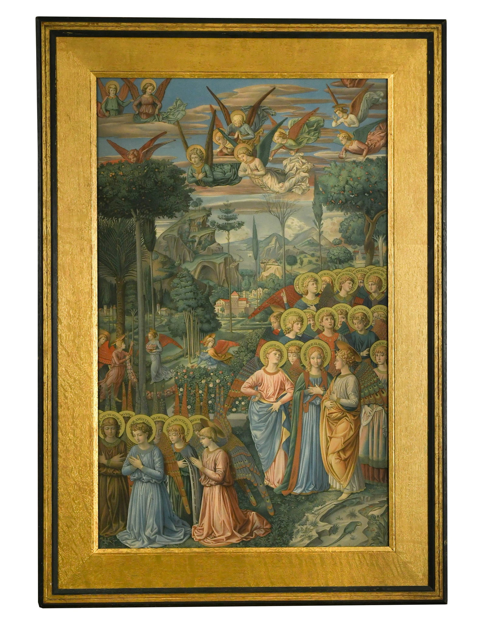 After Benozzo Gozzoli: After Benozzo Gozzoli Angels Adoring chromolithograph published by the Arundel Society, 1885 76 x 47cm; together with two further prints after Giorgione and Vittore Carpaccio (3)