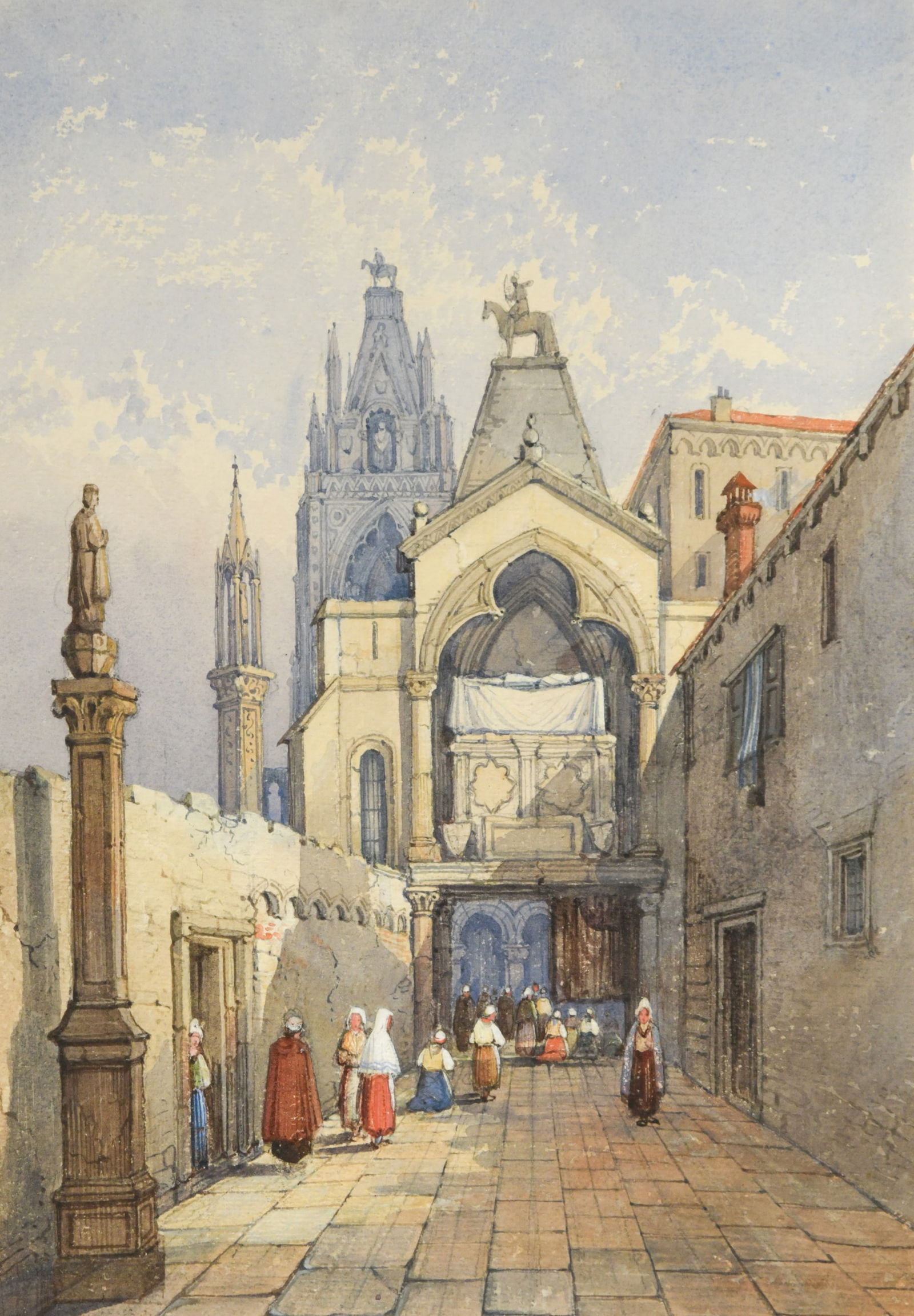 Follower of Samuel Prout: Follower of Samuel Prout The Tomb of Cangrande I della Scala, Verona watercolour 35 x 24.5cm Provenance: Alan Barlow (1926-2005), Thence by the descent to the present owner