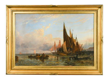 George Stainton (1838–1900): George Stainton (1838–1900) Blackwall from the Thames, Evening signed and dated indistinctly lower right 'G Stainton / 189(?) and inscribed 'Blackwall Thames / Evening' to the reverse oil on canvas