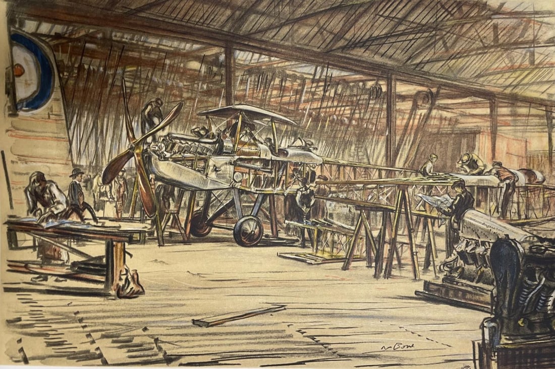 Sir Muirhead Bone (1876-1953): Sir Muirhead Bone (1876-1953) War Drawings, the complete set of 60 lithographs Presentation edition, issued by authority of the War Office, London, 1918, sheet sizes 50 x 39cm