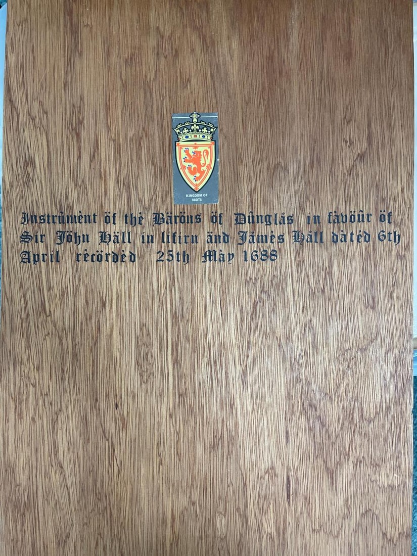 The Hall Baronetcy, of Dunglass (Baronetage of Nova Scotia, 1687): The Hall Baronetcy, of Dunglass (Baronetage of Nova Scotia, 1687) Instrument of the Baronies of Dunglass in favour of Sir John Hall and James Hall dated 6th April 1688, recorded as a sasine by Sir Joh