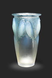 Ceylan, an R. Lalique opalescent glass vase, designed 1924,