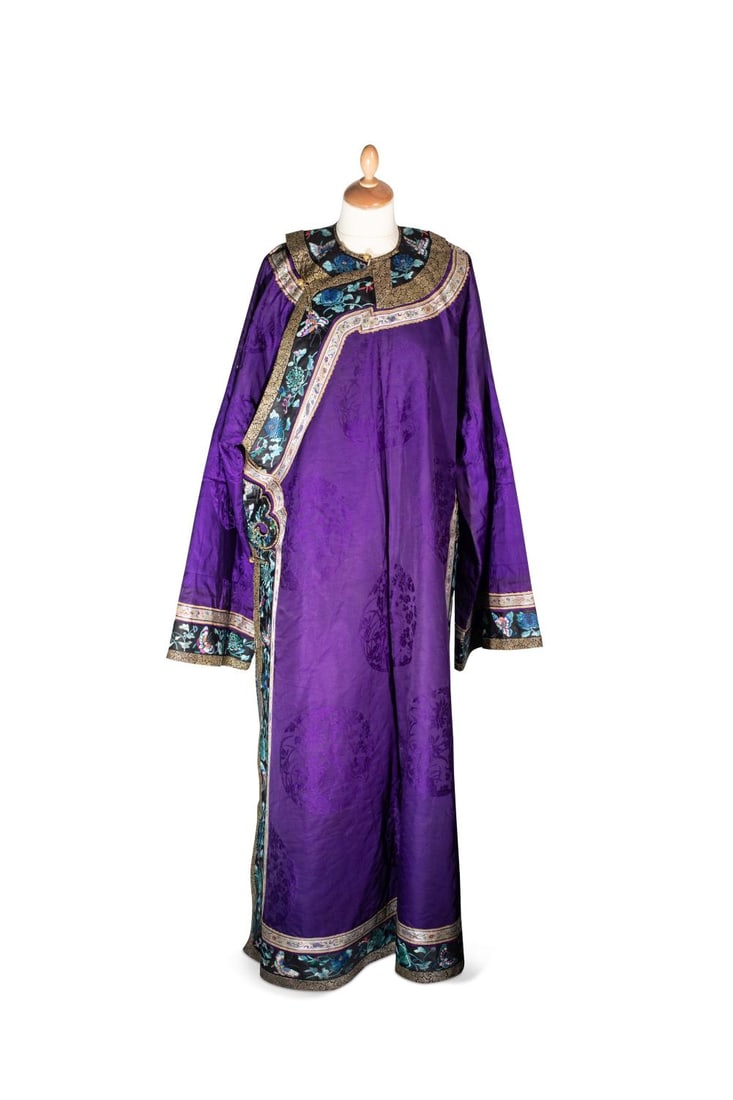 A Chinese purple silk summer robe, circa 1900, (1 of 11)