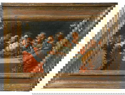 After Frans Francken the Younger: After Frans Francken the Younger The Last Supper oil on panel 22.5 x 34.5cm After a composition traditionally given to Frans Francken the Younger which inspired various further versions.