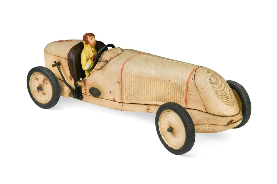 JEP (France) clockwork model toy race car, 1930s, (1 of 11)