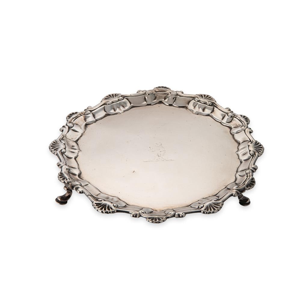 A George II silver waiter, (1 of 3)