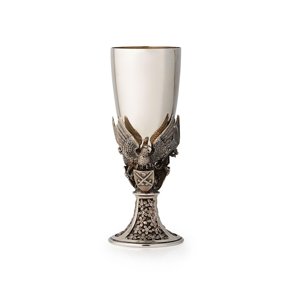 An Elizabeth II silver commemorative goblet, (1 of 9)