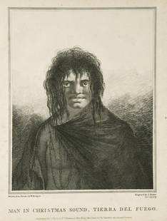 James Basire the Elder (1730-1802) after William Hodges RA: James Basire the Elder (1730-1802) after William Hodges RA Man in Christmas Sound, Tierra Del Fuego copper engraving published by William Strahan, London, 1777 23 x 18.5cm image size, 29 x 23.5cm shee