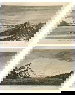 After William Hodges RA: After William Hodges RA Christmas Sound, Tierra Del Fuego; Possession Bay in the Island of South Georgia copper engravings by William Watts and S. Smith published by William Strahan, London, 1777 24 x