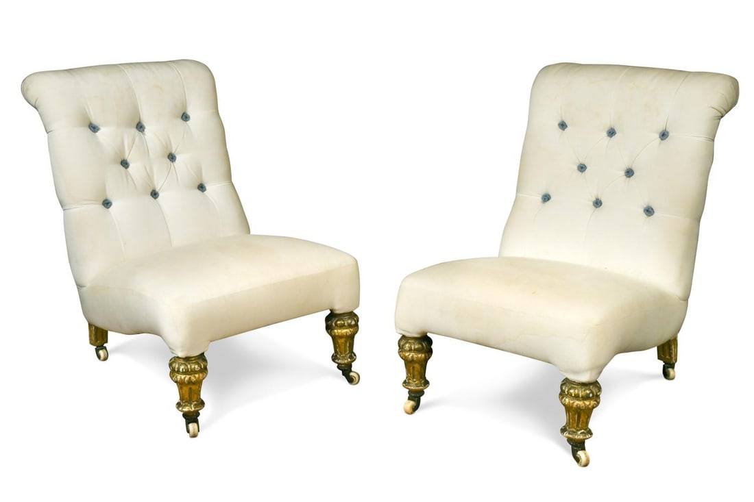 A pair of William IV slipper chairs, (1 of 1)