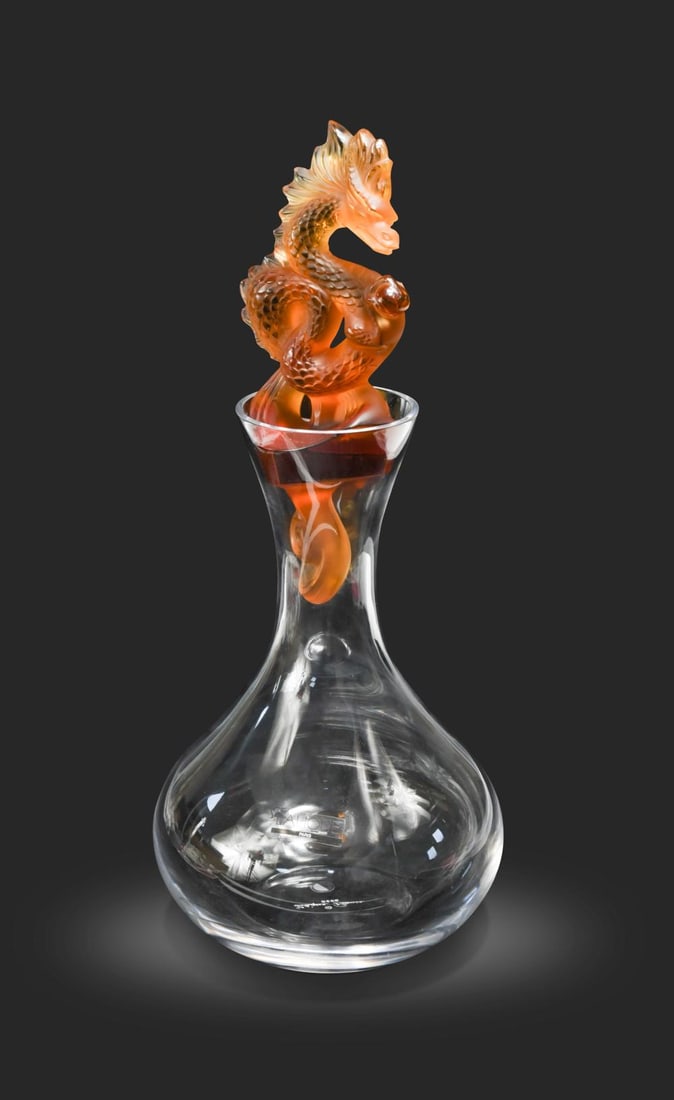 Tianlong Dragon, a modern Lalique decanter and stopper, (1 of 11)