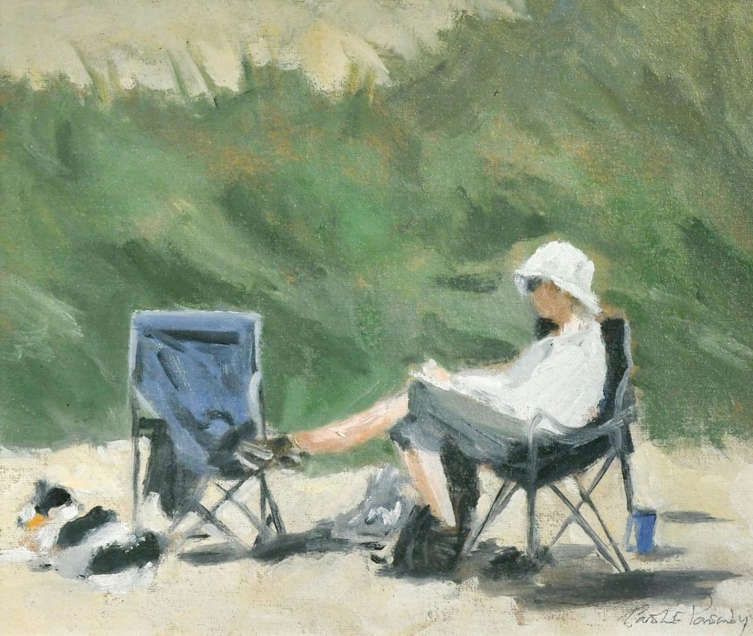 Caroline Ponsonby (1953-): Caroline Ponsonby (1953-) Restful Companions, Norfolk signed 'Caroline Ponsonby' (lower right) oil on canvas 22 x 15.5cm