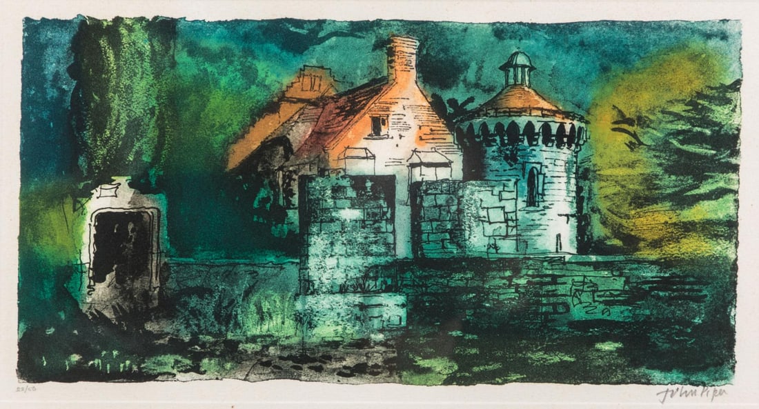 § John Piper OM, CH (1903-1992): § John Piper OM, CH (1903-1992) Scotney Castle no.V signed 'John Piper' (lower right); numbered 28/50 etching 24 x 42.5cm Provenance: With Goldmark Art, Uppingham