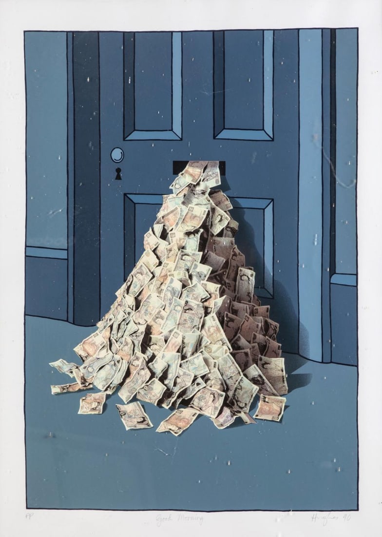 § Patrick Hughes (1939-): § Patrick Hughes (1939-) Good morning signed and dated 'Hughes 90' (lower right); numbered A/P screenprint 81 x 57.5cm