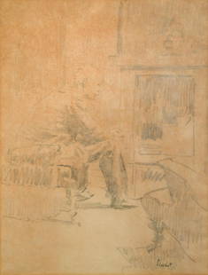 Walter Richard Sickert RA RBA (British, 1860-1942): Walter Richard Sickert RA RBA (British, 1860-1942) 'By the Fireside', circa 1914 signed in ink lower right 'Sickert' pencil on paper watermarked ‘Indiana Mill / Extra Strong’ 30 x 23cm Provenance: