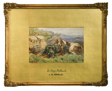 John Sargent Noble RBA (British, 1848-1896): John Sargent Noble RBA (British, 1848-1896) 'In Glen Falloch' signed lower right 'J. S. Noble' watercolour 16.5 x 25cm In good condition with no visible signs of foxing or spotting. There are some tin