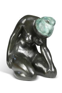 § Laurence Broderick, (1935 -2024), Nude II,: § Laurence Broderick, (1935 -2024), Nude II, bronze, signed and numbered 3/7 41cm high Laurence Broderick is, of course, best-known for his 2003 work The Guardian. Known also as The Bull, the seven-t