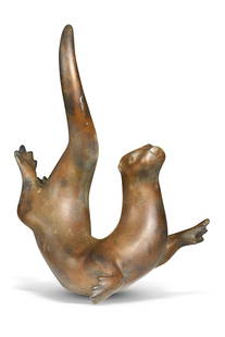 § Laurence Broderick (1935-2024), Teko, the Swimming Otter,: § Laurence Broderick (1935-2024), Teko, the Swimming Otter, bronze, signed and numbered 45/100 48cm high Laurence Broderick is, of course, best-known for his 2003 work The Guardian. Known also as The