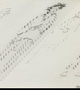 Roger Fry (1866-1934): Roger Fry (1866-1934) Figure Studies in a Dutch Market, circa 1910 pencil 12.5 x 11cm Provenance: With The Bloomsbury Workshop, London