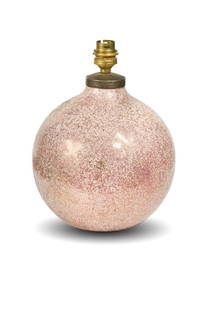 Charles Harva, a French Art Deco table lamp,: Charles Harva, a French Art Deco table lamp, of globular form with all over speckled lustre glaze, painted and impressed marks 24cm high