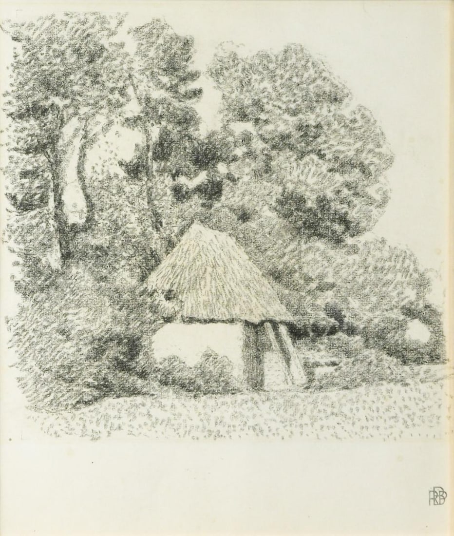 Robert Polhill Bevan (1865-1925): Robert Polhill Bevan (1865-1925) Study for Cotty's, 1916 stamped monogram (lower right); inscribed 54 beneath the mount charcoal 29 x 25cm Exhibited: London, Goupil Gallery, Robert Bevan Memorial Exhi