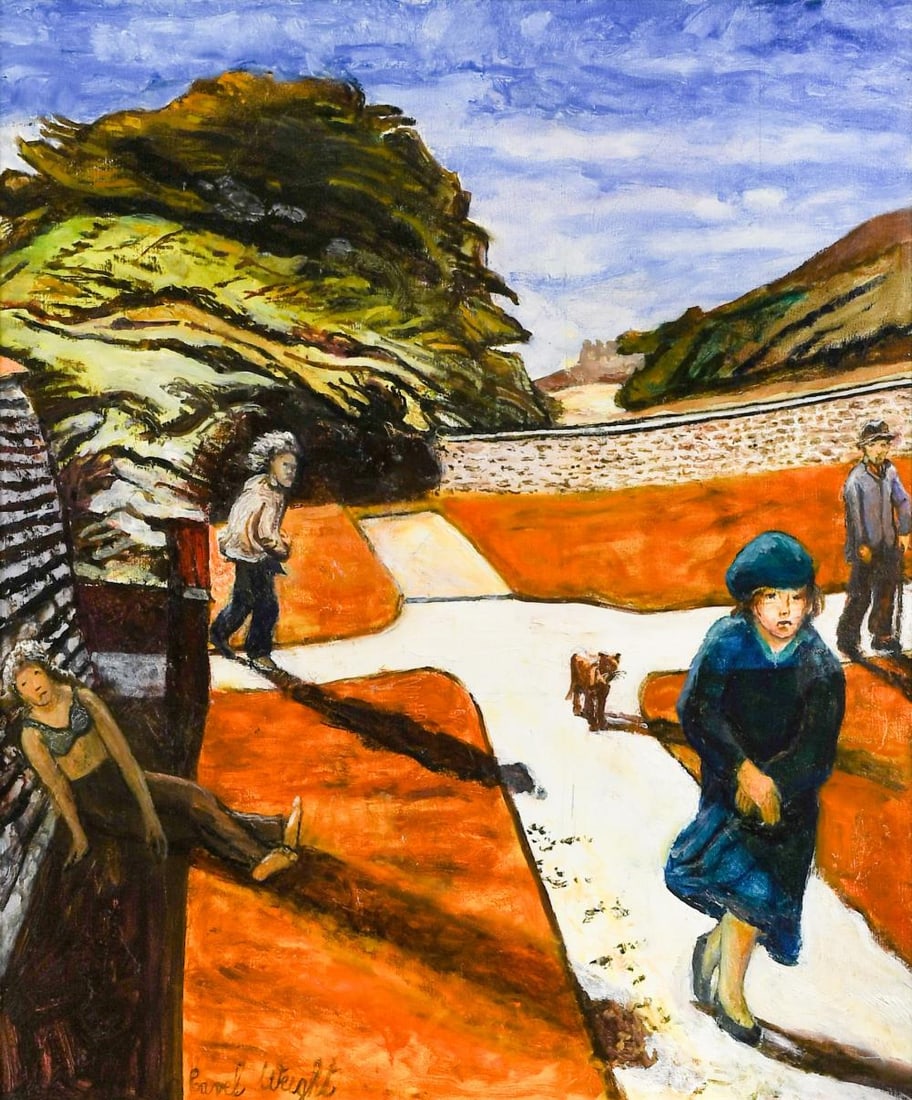 § Carel Weight CH, CBE, RA (1908-1997): § Carel Weight CH, CBE, RA (1908-1997) The Big Cat signed 'Carel Weight' (lower left); further signed, titled and dated 1993 to the reverse oil on canvas 59.5 x 50cm The canvas is in plane and has go