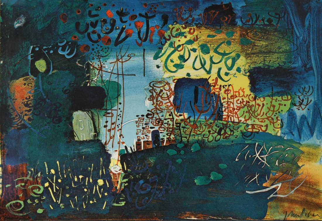 § John Piper OM, CH (1903-1992): § John Piper OM, CH (1903-1992) Near Newcastle Emlyn, Cardigan, 1968 signed (lower right); numbered 8/70 beneath the mount screenprint, printed by Kelpra Studio 44 x 63cm