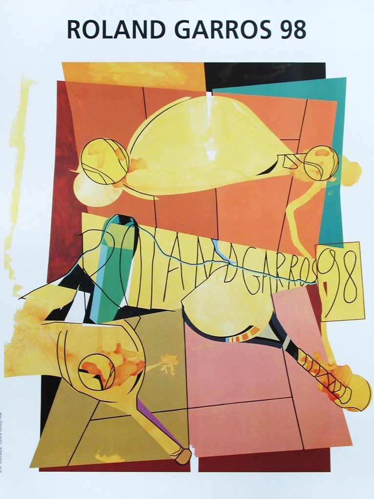 A Portfolio of posters for the Roland Garros Tennis Fre: A Portfolio of posters for the Roland Garros Tennis French Open held in Paris. Different artist for each poster includes posters for Fernandez Arman - 2002, Jacques Monory - 1985, Antonio Saura - 1997