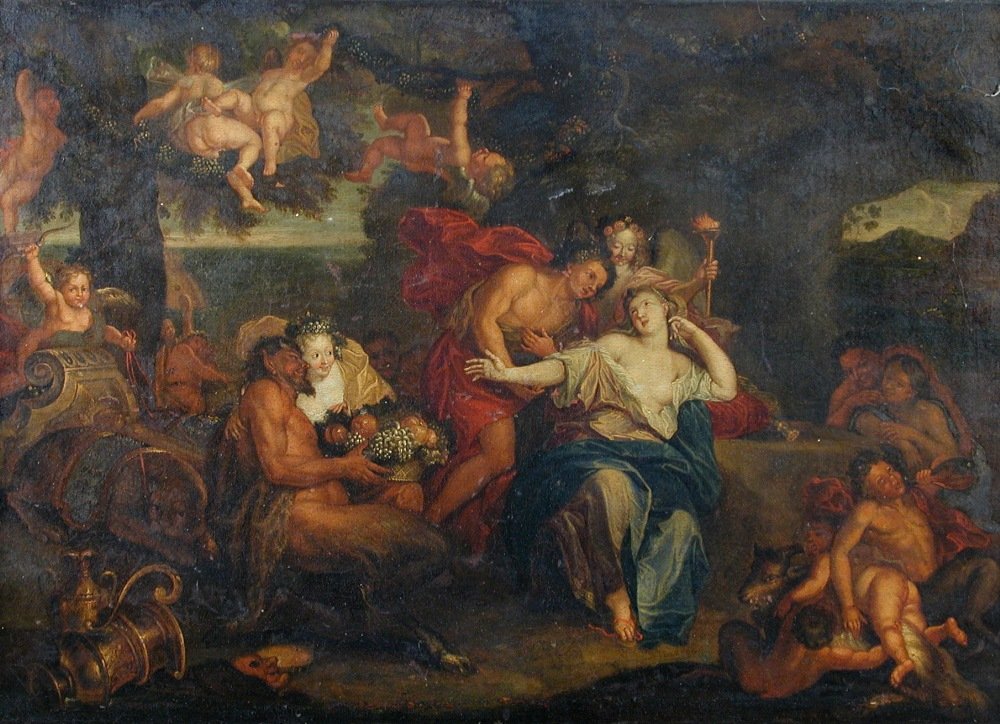 Circle of Antoine Coypel - Bacchus and Ariadne - oil: Circle of Antoine Coypel (French, 1661-1722) Bacchus and Ariadne on Naxos oil on canvas 58 x 82cm (23 x 32in) Provenance: From a Bedfordshire country house.