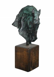 § Nic Fiddian-Green (British, born 1963), Spanish: § Nic Fiddian-Green (British, born 1963), Spanish Stallion, bronze, modelled with its head lowered to its neck, signed and dated '99, raised on a hardwood plinth base 42cm (16in)