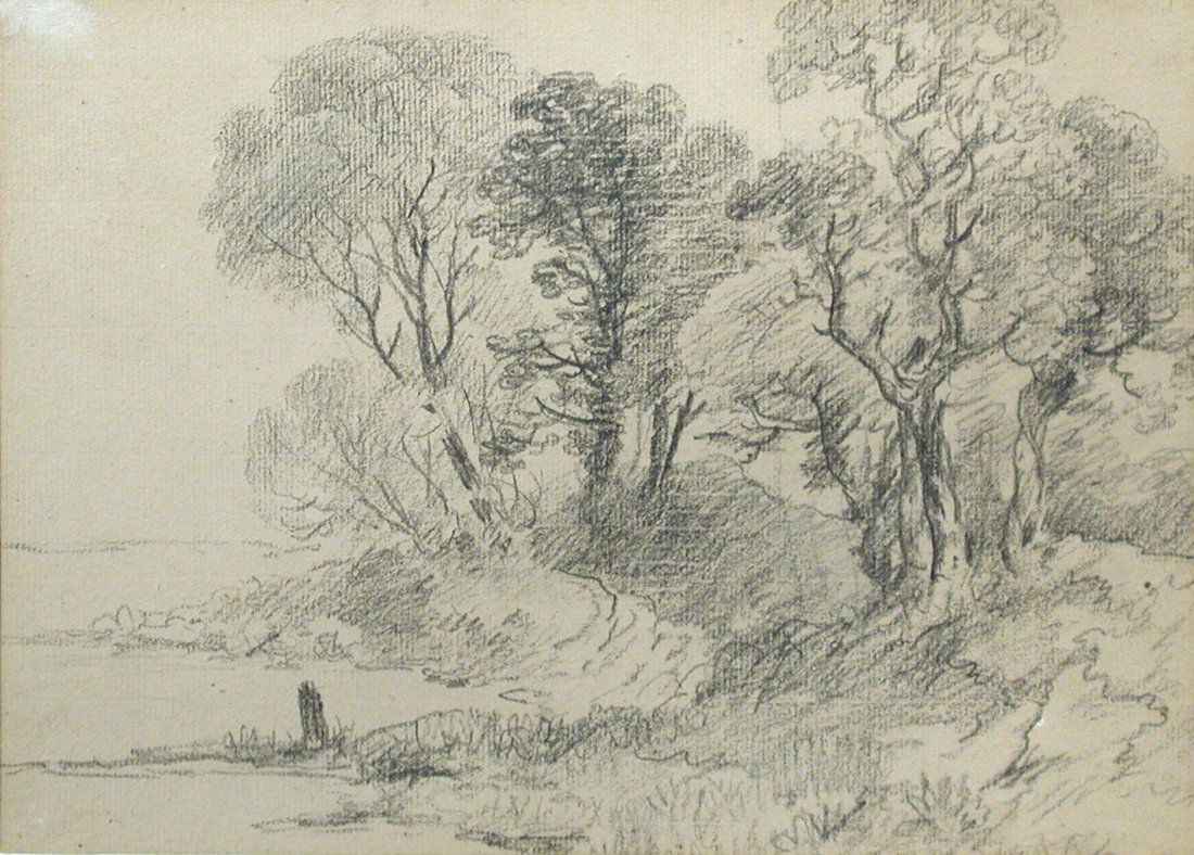 John Constable, RA (British, 1776-1837) Study of Trees: John Constable, RA (British, 1776-1837) Study of Trees c. 1802-3 pencil on buff laid paper 18 x 24cm (7 x 9in) Provenance: Probably Leggatt Brothers, London, 1899; H A Sutch; Leggatt Brothers, 1952; b