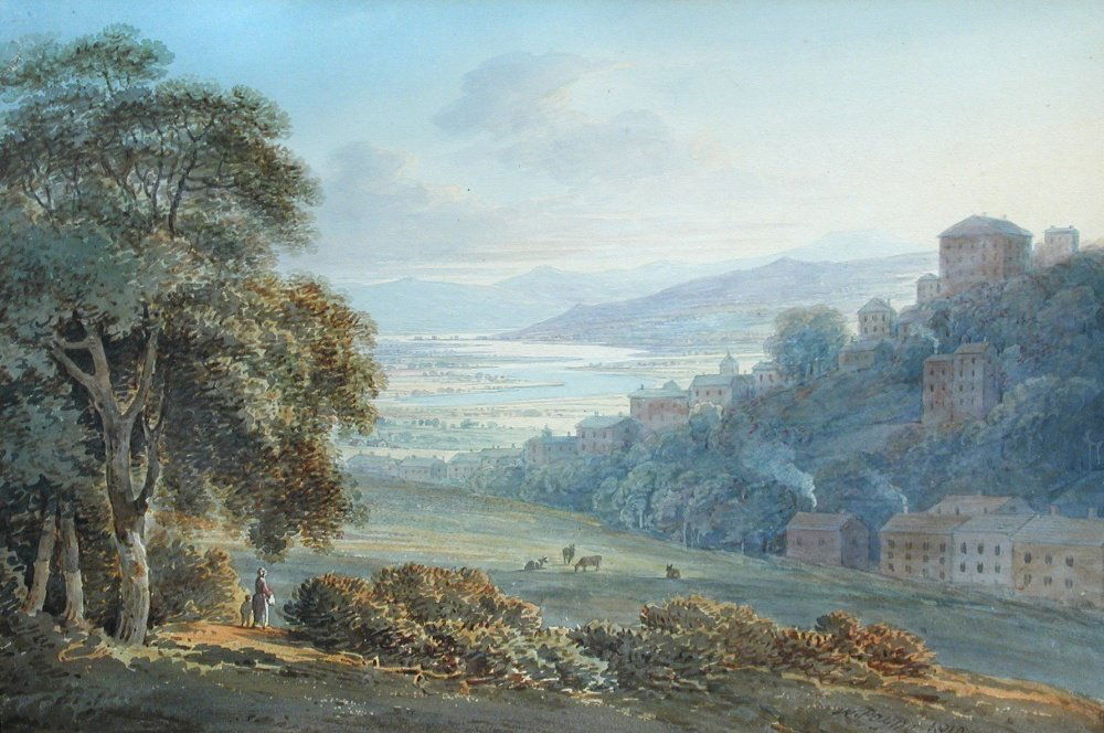 William Payne, OWS (British, 1760-1830) - An Italian: William Payne, OWS (British, 1760-1830) An Italian Hill Town signed lower right "W Payne 1819" watercolour 25 x 38cm (10 x 15in)