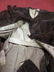 Four lady's dresses - of chocolate silk; a fawn capelet; - 10