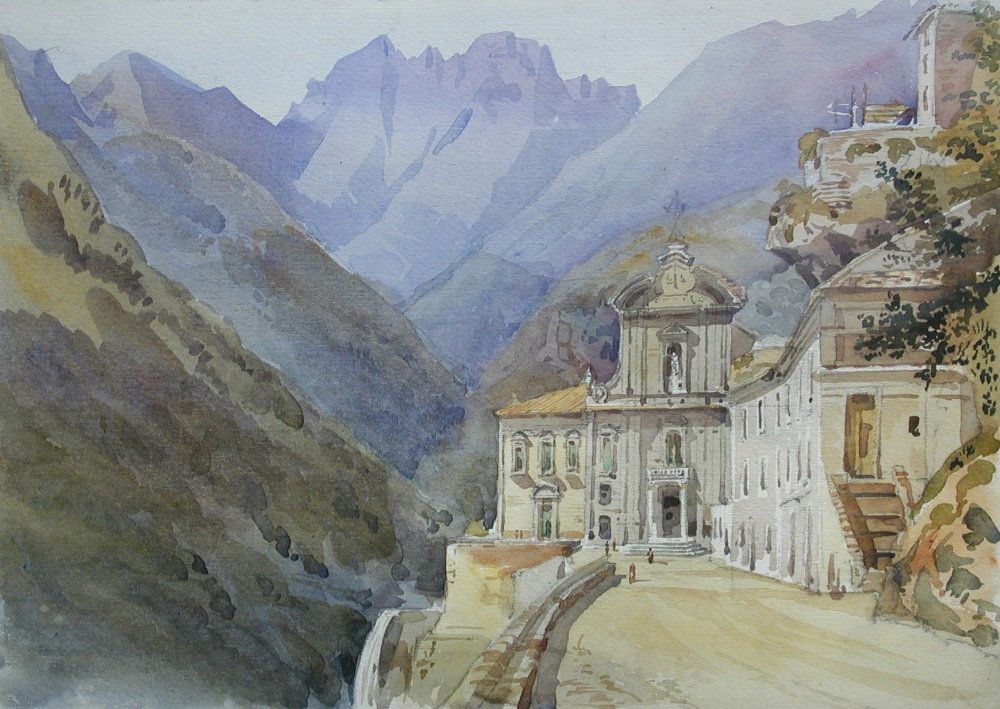 Augustus John Cuthbert Hare (British, 1834-1903) - La: Augustus John Cuthbert Hare (British, 1834-1903) La Trinità della Cava, Cava de Tirreni , Campania, Italy watercolour 25 x 36cm (10 x 14in)