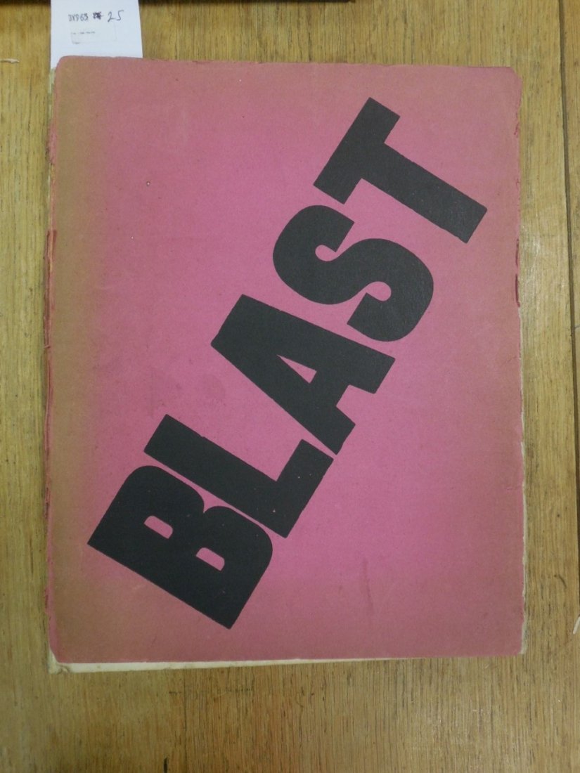 LEWIS (Wyndham; Editor) Blast, No.1 June 20th 1914,: LEWIS (Wyndham; Editor) Blast, No.1 June 20th 1914, with 23 illustrations as required, some dust staining and foxing to first few leaves, paper covers loose, lacking spine strip; BRAQUE (G) Arts Counc