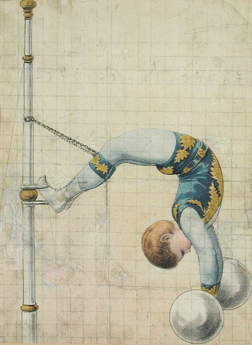 German School (19th Century) A Circus poster design - a: German School (19th Century) A Circus poster design - a trapeze artist lithograph 19 x 25cm (7 x 10in)