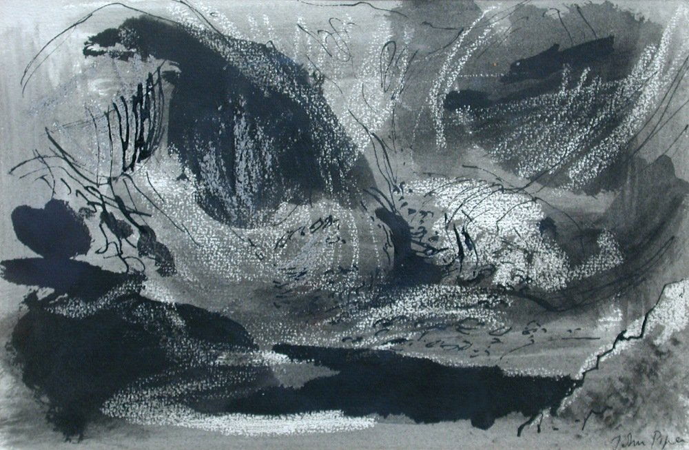 § John Piper, OM, CH (British, 1903-1992) Welsh: § John Piper, OM, CH (British, 1903-1992) Welsh mountain landscape signed lower right "John Piper" gouache 16 x 25cm (6 x 10in)