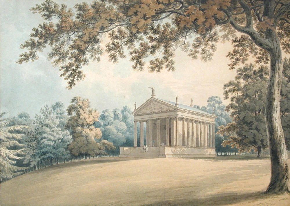John Chessell Buckler (British, 1793-1894) The Temple: John Chessell Buckler (British, 1793-1894) The Temple of Concord and Victory, Stowe, Buckinghamshire signed and dated lower right "J C Buckler 1815" watercolour 33 x 47cm (13 x 18in)