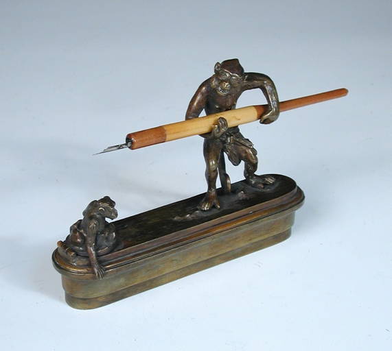 Hollenbach, Wien, An Early 20th Century Bronze Inkwell,