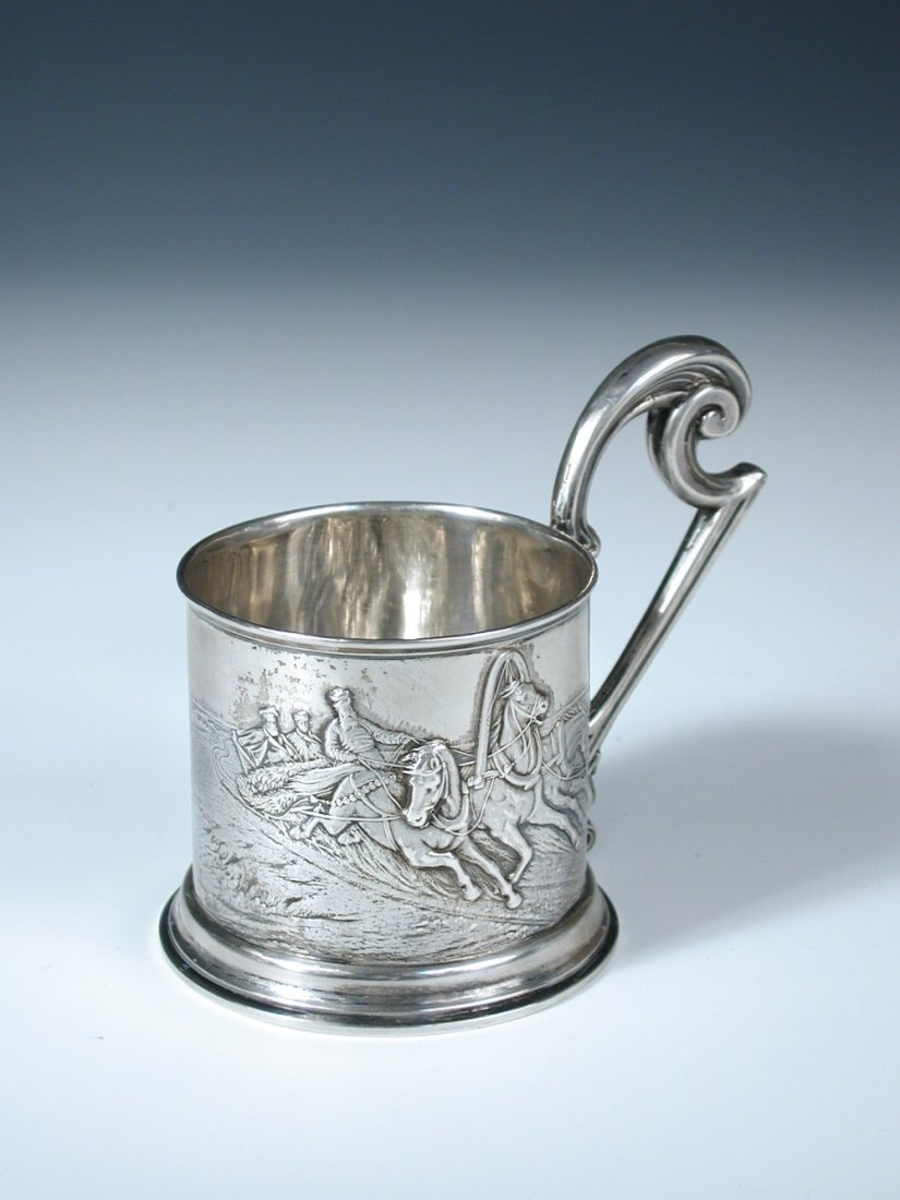 A Russian silver tea-glass holder, (1 of 4)