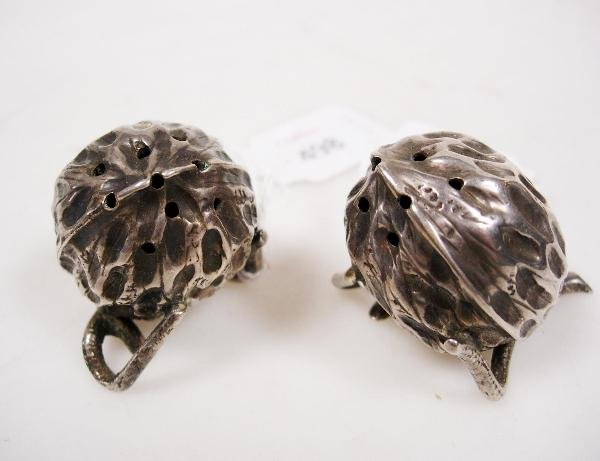 TWO VICTORIAN SILVER PEPPER POTS